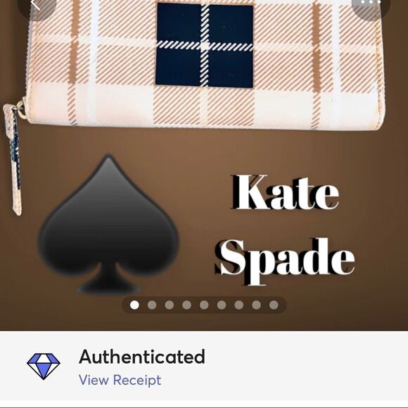 Kate Spade Women's Patent Leather Clutch Wallet Organizer Large Zip Pink Plaid - Picture 11 of 11